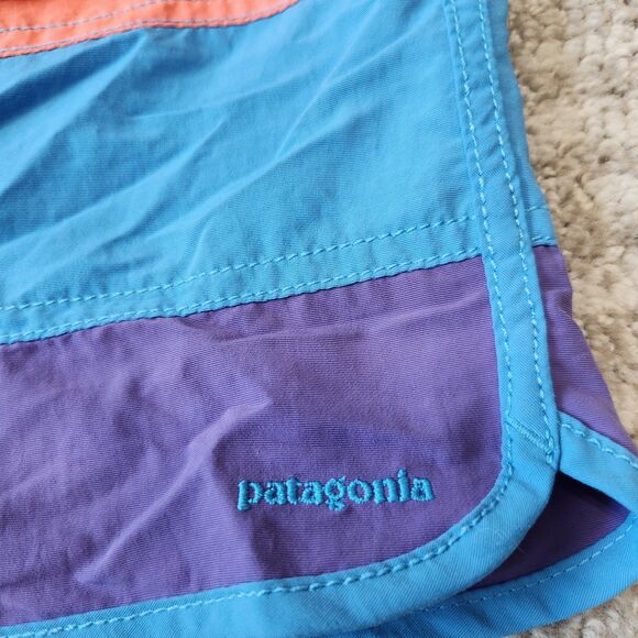 Patagonia boys boardshorts swim trunks blue purple coral size 5T - Picture 5 of 10